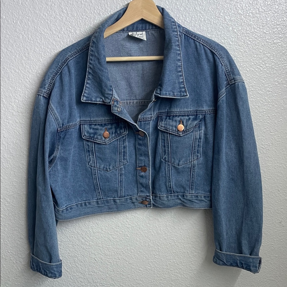 Cropped Blue Denim Jacket